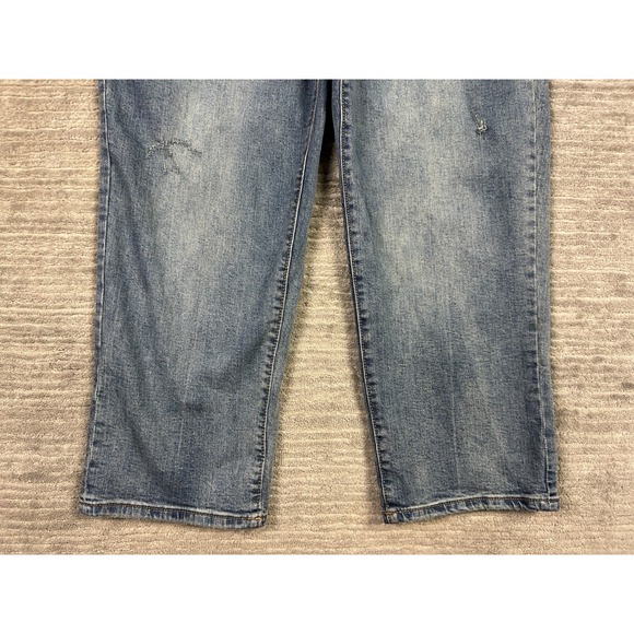 Time and Tru Jeans Womens 16 Blue Denim Distressed Straight Cotton Blend - Picture 3 of 13